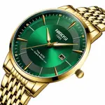 Nibosi 2525 Classic Stainless Steel Analog Fashion Men's Watch – Dial Color: Green, Strap Color: Gold – Thumbnail 2